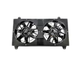 Powerhouse Racing Dual Brushless SPAL Fan Kit Wrinkle Black Powder Coat